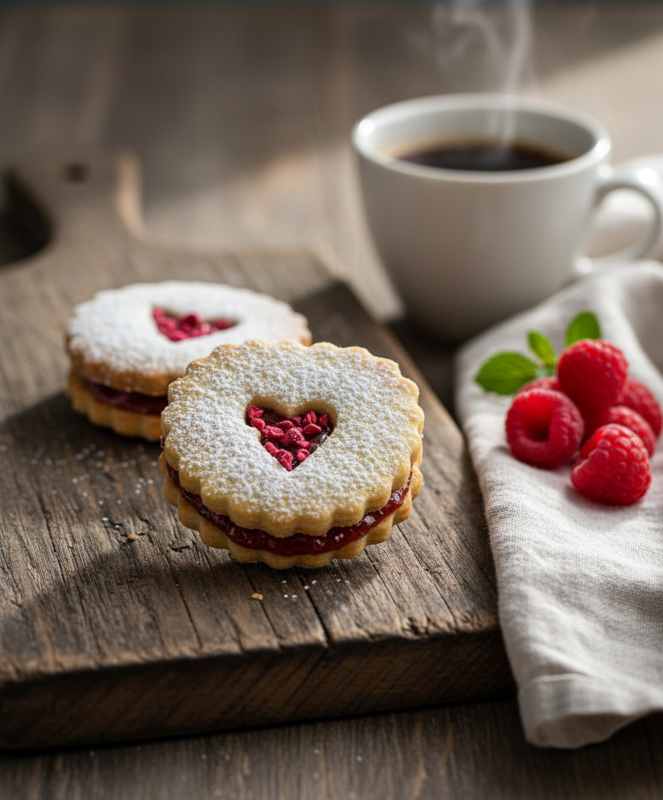Single Linzer Cookie Lifestyle Shot